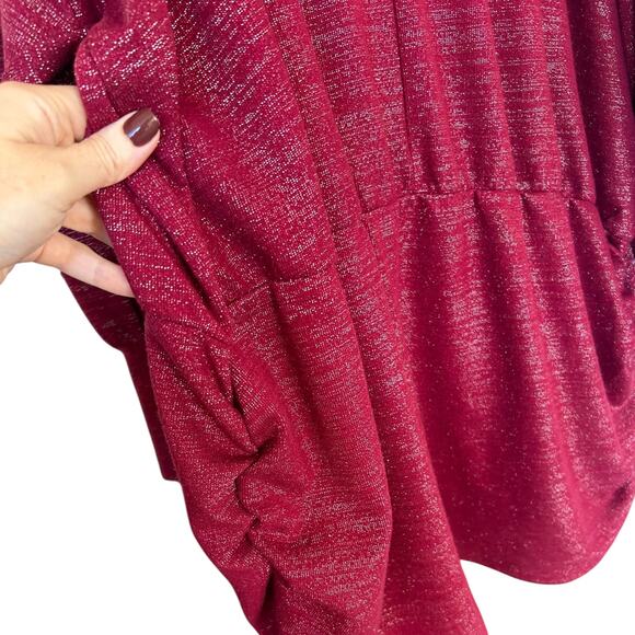 Lane Bryant Women's Mock Neck Keyhole Top with Ruched Sides Size 34/36 Metallic - Picture 8 of 9